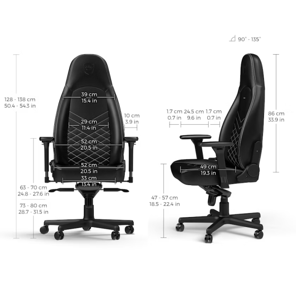 Noblechairs ICON Black/Platinum White Noblechairs ICON Black/Platinum White